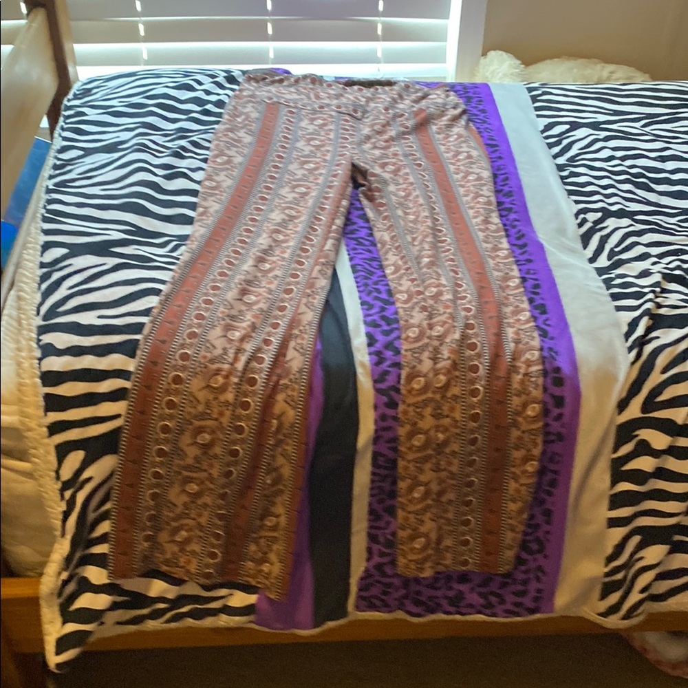 Shosho Brown and Tan Leggings with Stylish Design